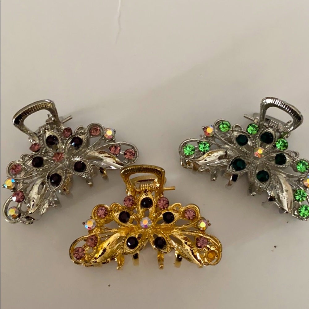 Dazzling Hair Clips with Rhinestones
